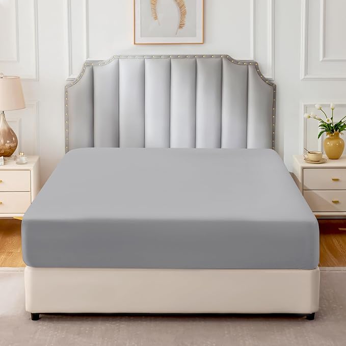 FreshCulture Pure Cotton Fitted Sheets Twin XL Size, 300 Thread Count Percale - Image 2