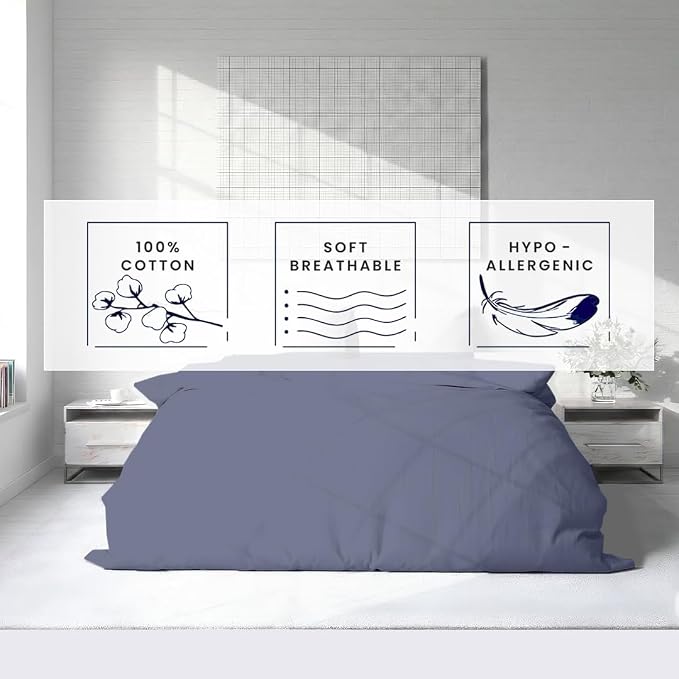 Kotton Culture 3 Pc Twin XL/Twin Duvet Cover Set-100% Egyptian Cotton 600 - Image 5
