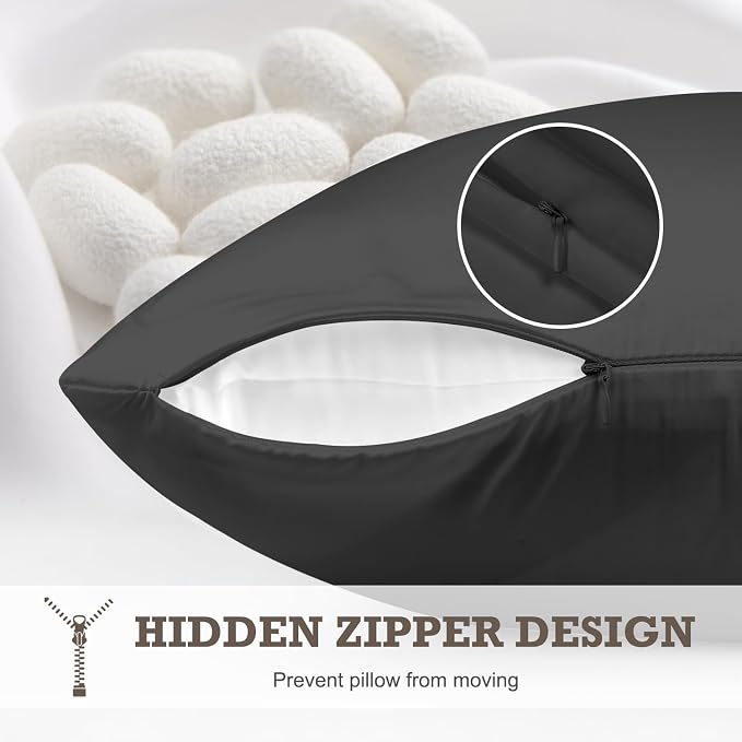 100% Mulberry Silk Pillowcase 2 Pack, King Size Silk Pillow Cases - Image 5