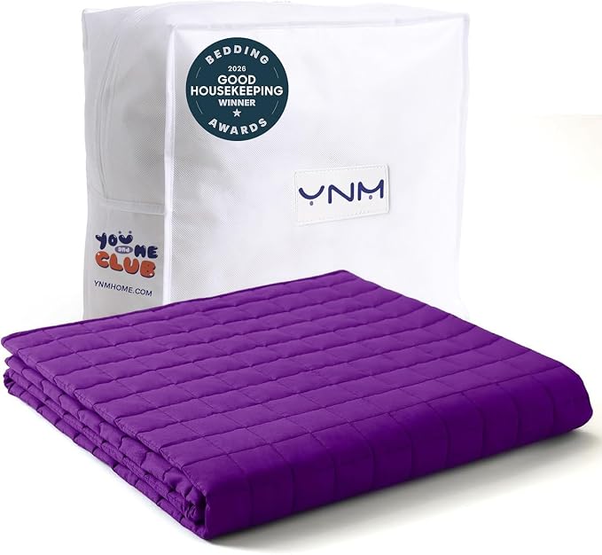 YnM 25lbs Weighted Blanket for Adults, Cotton Heavy Bed Throw Blanket by YNM