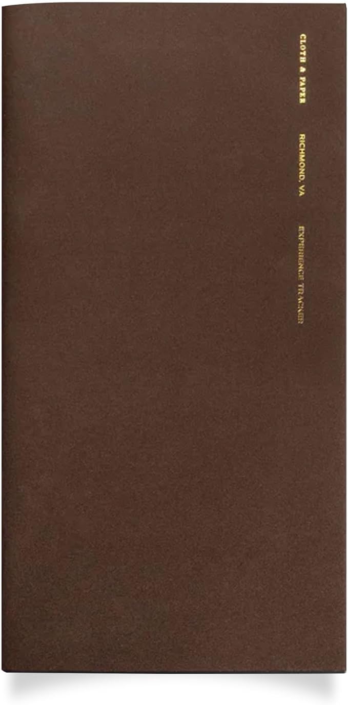Cloth & Paper Travel Notebook | Experience Journal Tracker – Walnut | A5 Slim by ClothandPaper