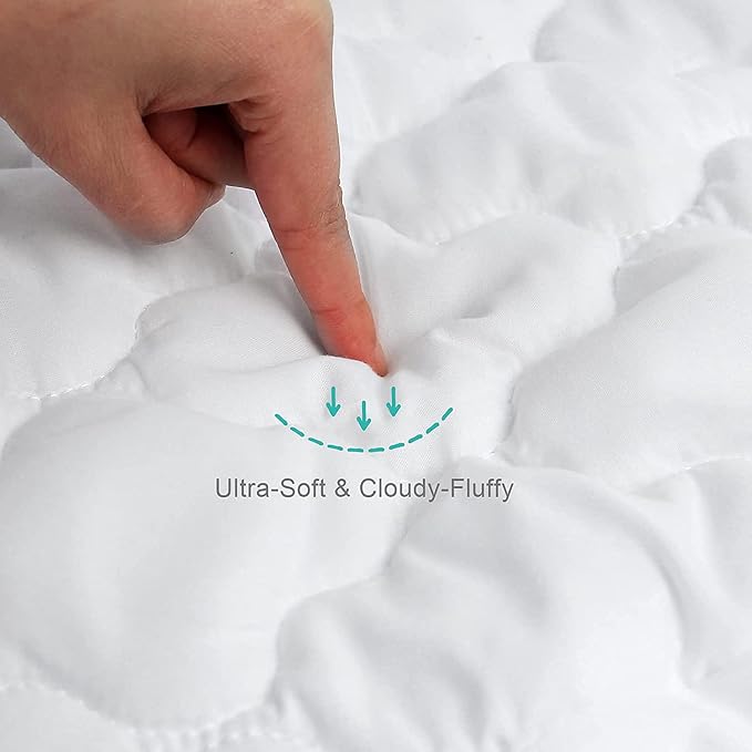 2 Pack Mini Crib Mattress Protector Waterproof Mini Crib Sheets Fitted 38'' x - Image 3