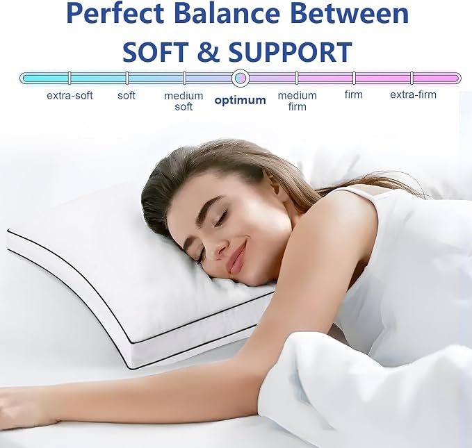 Premium Pillows Queen Size Set of 4, Fluffy and Supportive 7D Down Alternative - Image 4