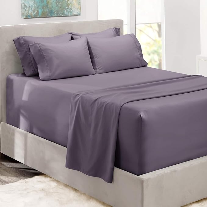 Hearth & Harbor Bed Sheets, Luxury Soft 6 Piece Bed Sheet Set Extra Deep Pocket by HearthHarbor