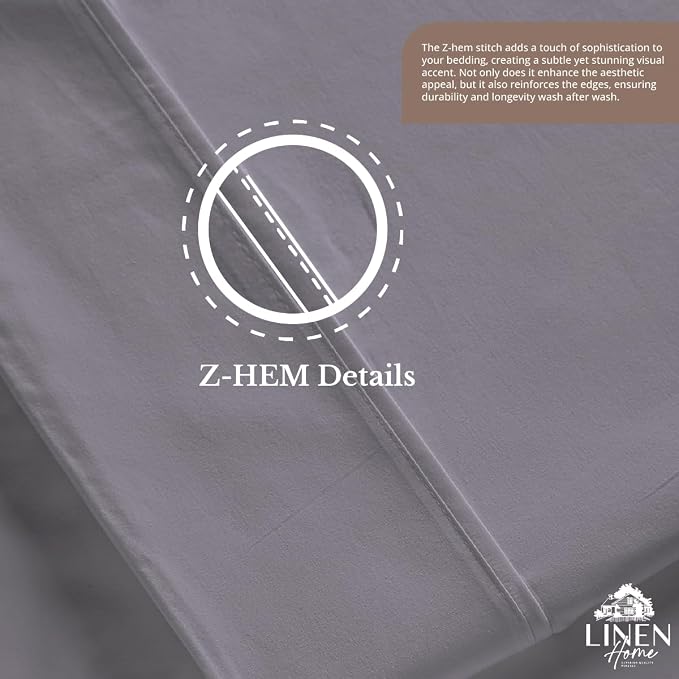 Linen Home 100% Cotton Percale 1 Flat Sheet, Twin Size - Image 5