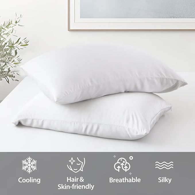 4 Pack Cooling Pillow Cases, Viscose Derived from Bamboo Pillow Protectors King - Image 5