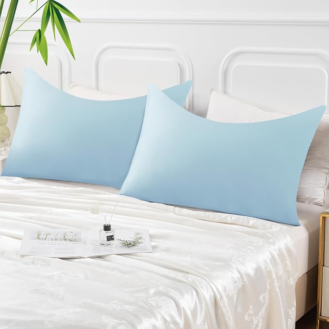 Curved Pillow Case King Size, Side Sleeper Pillow Cases Cover Cooling Rayon - Image 7