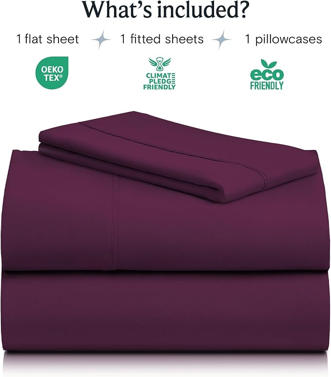 LuxClub 3 PC Sheet Set Sheets Deep Pockets 18" Eco Friendly Wrinkle Free Sheets - Image 2