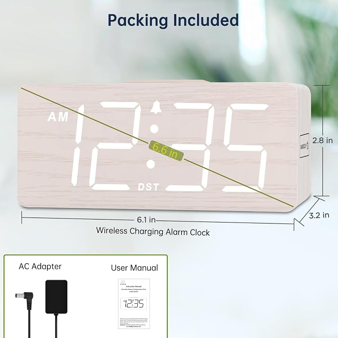 DreamSky Wooden Digital Alarm Clock - Image 7