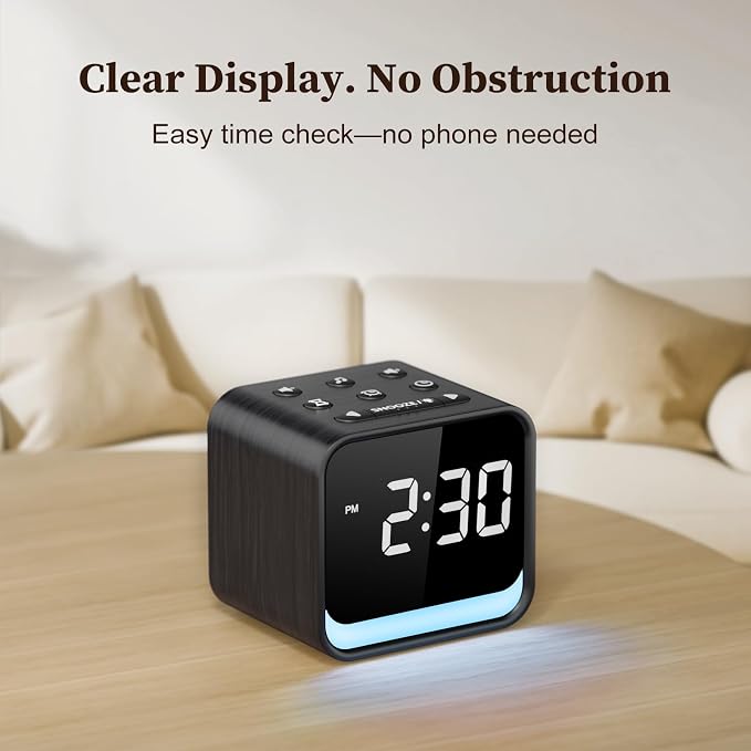 HOUSBAY Wooden Sound Machine Alarm Clock - Image 5
