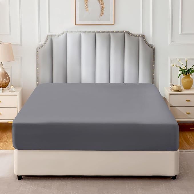 FreshCulture Pure Cotton Fitted Sheets California King Size, 300 Thread Count - Image 2