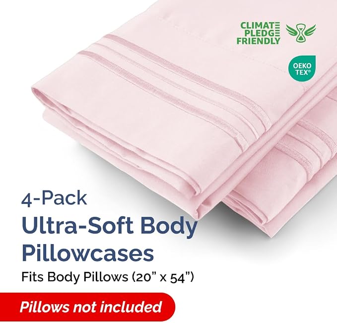 Body Pillowcases Set of 4-20x54 Long Body Pillow Case - Image 2