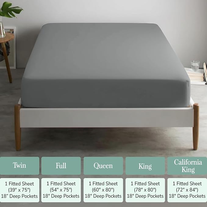Feather & Stitch Fitted Bottom Sheet Only King Size 500 TC-1 Piece 100% Cotton - Image 6