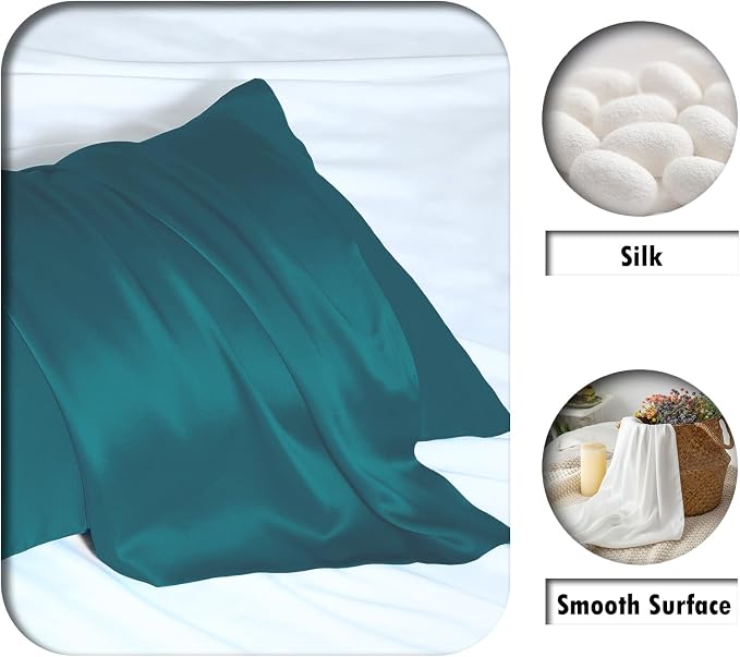 Silk Pillow Cases 2 Pack, Soft Breathable and Sliky Standard Size Pillow Cases - Image 2