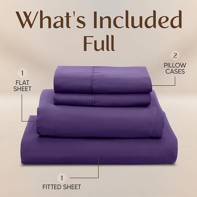 Utopia Bedding Full Size Sheet Set – 4 Piece Bed Sheets, Soft and Breathable - Image 3