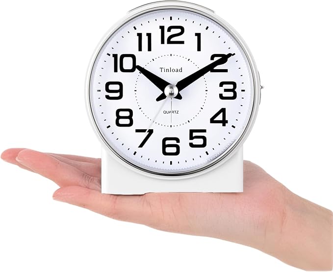 Tinload 4.3" No Ticking Analog Alarm Clock, Silent Readable - Image 2