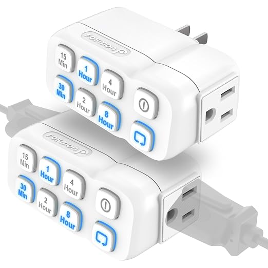 Fosmon Countdown Plug-in Timer Dual Outlets, Indoor Light Timers by Fosmon