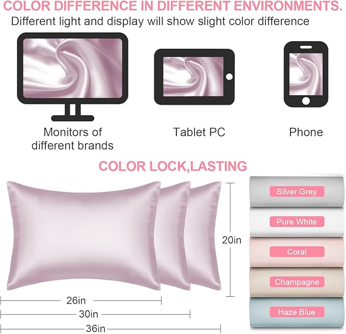 Silk Pillow Cases 2 Pack Queen Size - Image 7