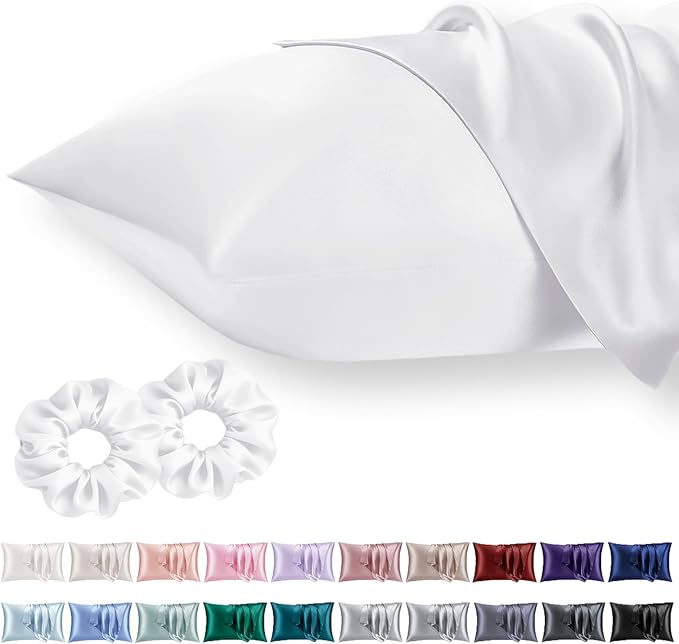Queen Satin Pillowcase for Hair 2pc, Similar to Silk Pillow Cases, Easier Care by Vielit