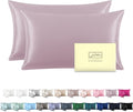 Silk Pillow Cases 2 Pack, Soft Breathable and Sliky Standard Size Pillow Cases by Suatien