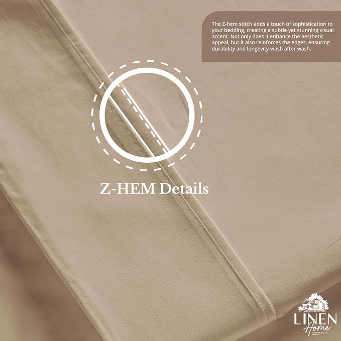 Linen Home 100% Cotton Percale 1 Flat Sheet, Twin Size - Image 5