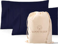 1000 TC Navy Blue King Pillowcases Set of 2 100% Egyptian Cotton Pillow Cases by GoodSleepBedding