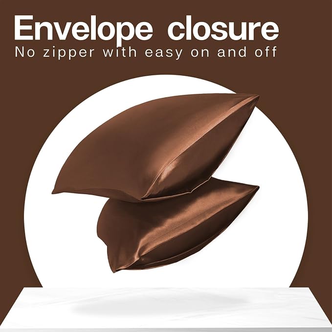 MR&HM Satin Pillowcase for Hair and Skin, Silk Satin Pillowcase 2 Pack - Image 6