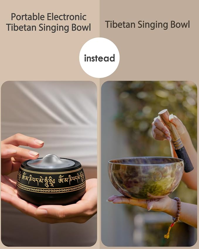 Portable Electronic Tibetan Singing Bowl, 8 Chakra Modes - Image 2
