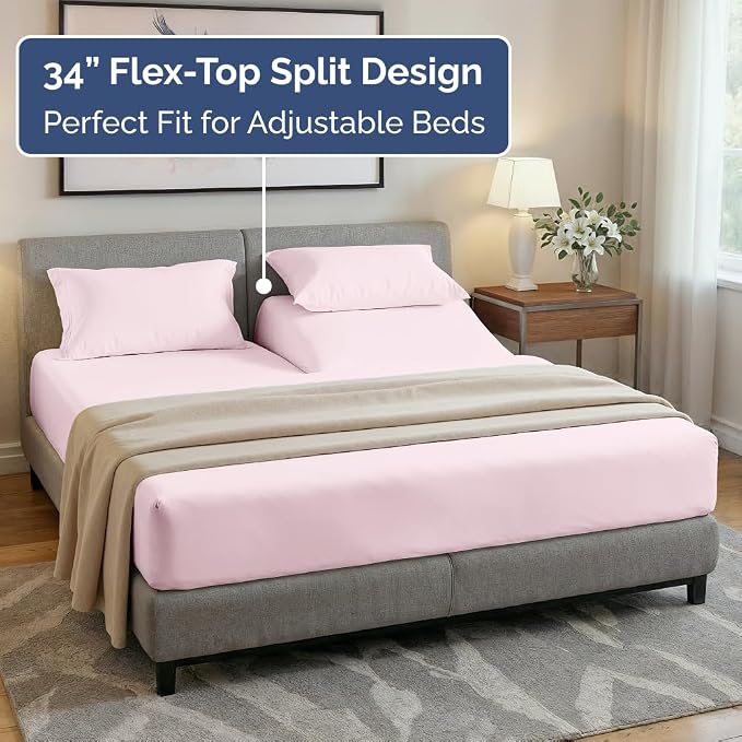 Flex Top Split Head King 4 Piece Sheet Set - Image 3