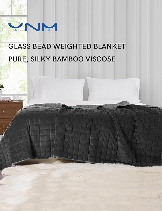 YnM Cooling Weighted Blanket for Adults, Cooling & Cozy Velvet Dual-Sided - Image 2