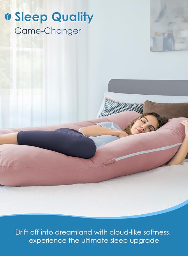 QUEEN ROSE Extra Long Pregnancy Pillows, 60 Inch U Shaped Body Pillow - Image 5