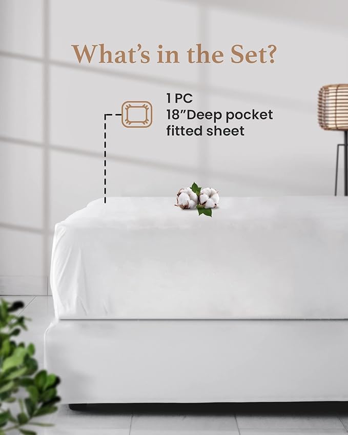 Good Sleep Bedding California King Fitted Sheet, 800 TC Cal King Fitted Sheet - Image 3