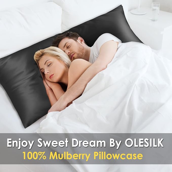 OLESILK Silk Body Pillowcase 20x54 Zippered: 100% Mulberry Silk - Image 2