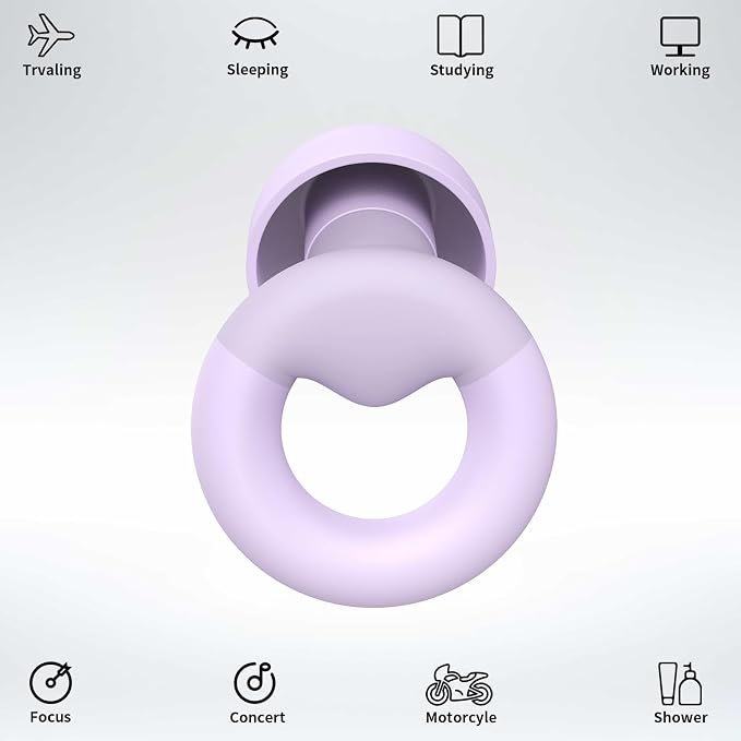 JUSTRVN Ear Plugs for Sleeping, 2 Pairs of Reusable Earplugs for Noise - Image 2