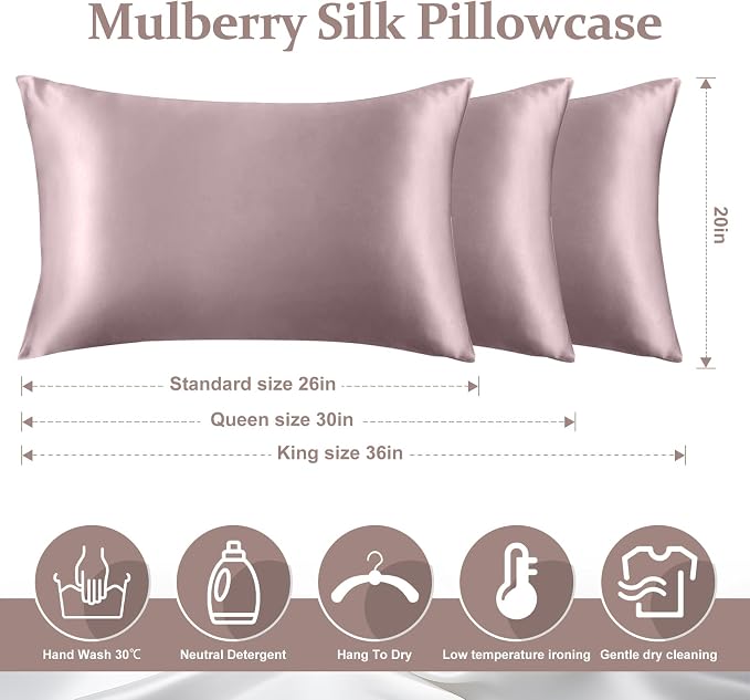 2 Pack 100% Pure Silk Pillowcase - Image 5