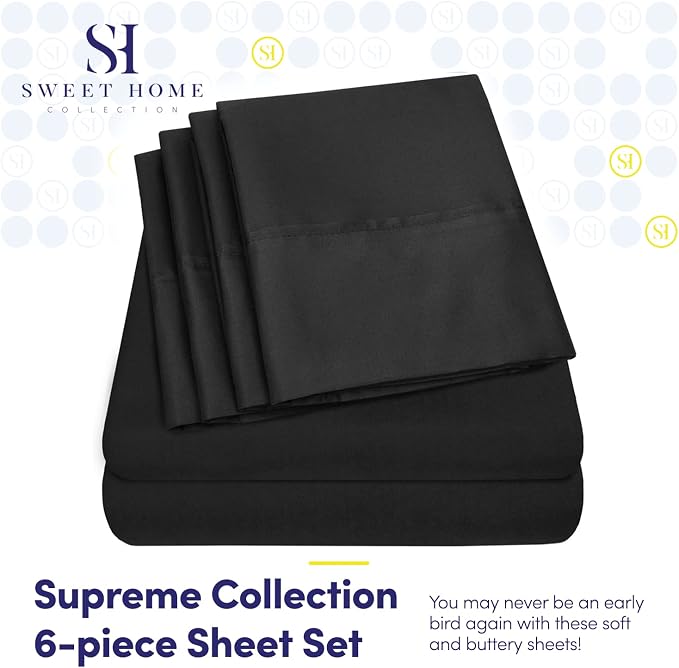 Sweet Home Collection 6 Piece 1500 Supreme Collection Brushed Microfiber Deep - Image 2