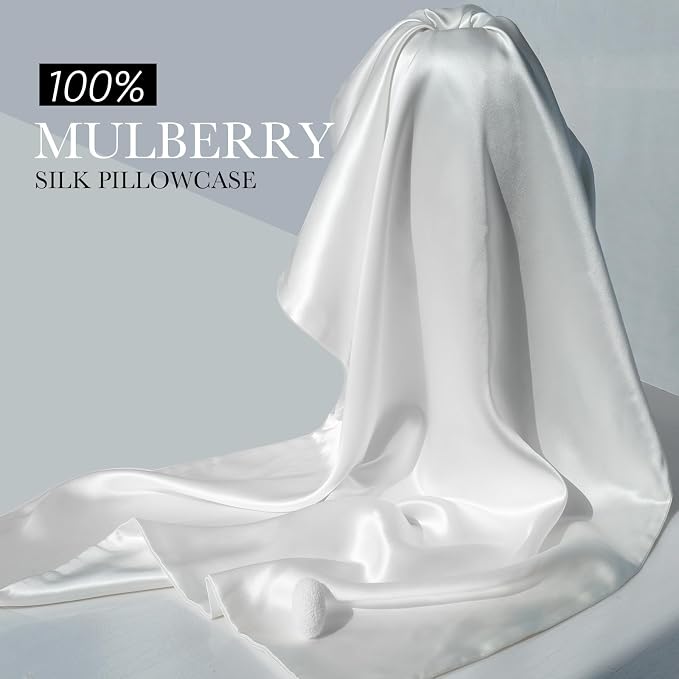 100% Mulberry Silk Pillowcase for Hair and Skin, 22 Momme Pure Natural Silk - Image 4