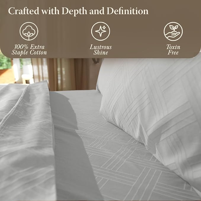 Threadmill Queen Sheet Set for Queen Mattresses | 800 Thread Count Jacquard - Image 6