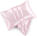 Blush Pink Satin Pillowcases by HommxJF