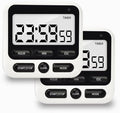 2 Pack Digital Kitchen Timer NKOVE 24 Hour Clock and Alarm Function by Nkove