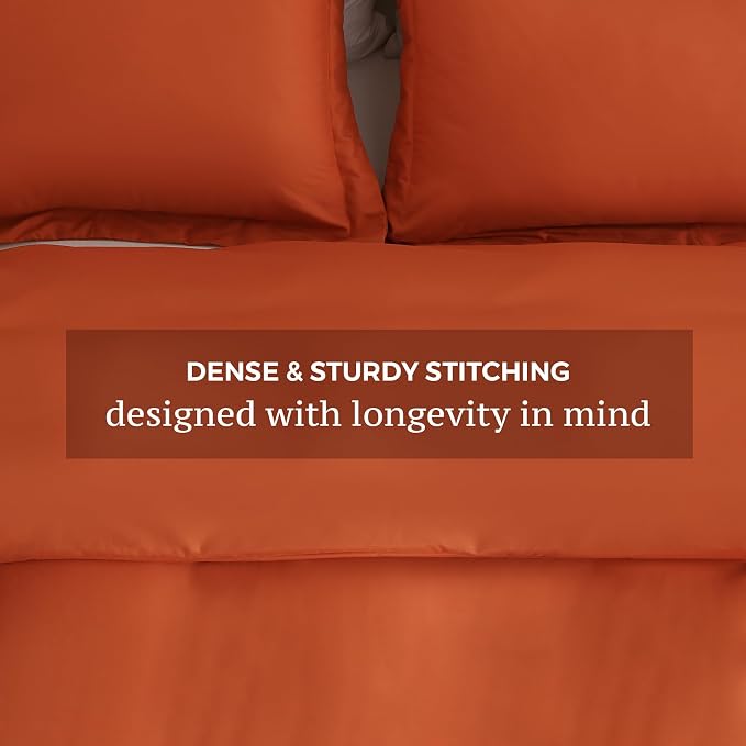 JSD Burnt Orange Duvet Cover Set Full Size, 3 Piece Duvet Cover - Image 5
