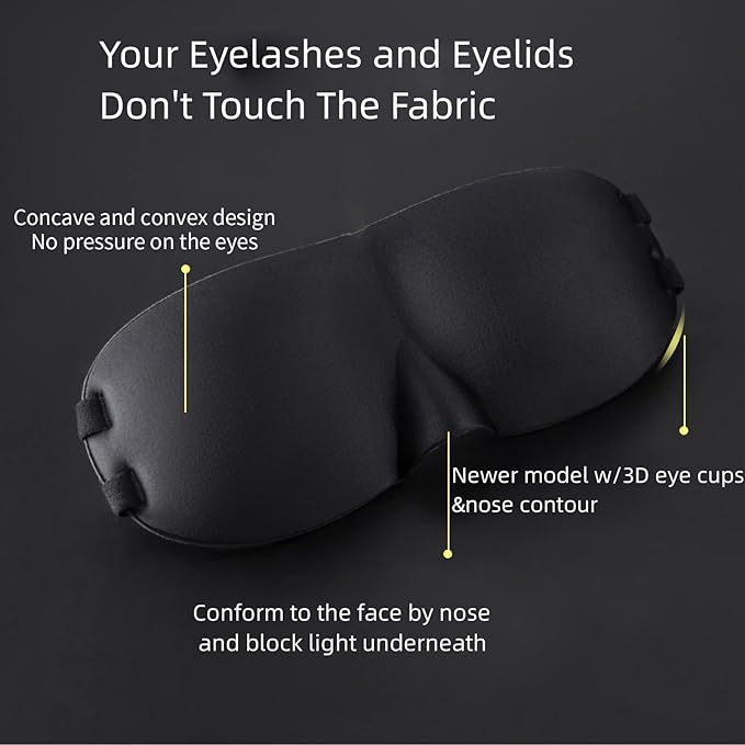 ALASKA BEAR Sleep Mask 2 Straps, Deep Concave Molded Foam Mask - Image 3