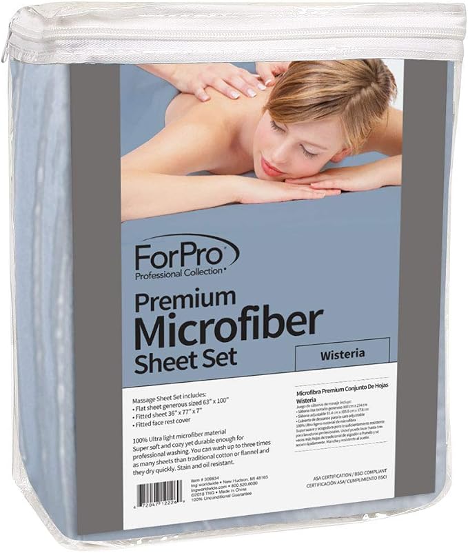 ForPro Professional Collection Premium Microfiber 3-Piece Massage Sheet Set - Image 2