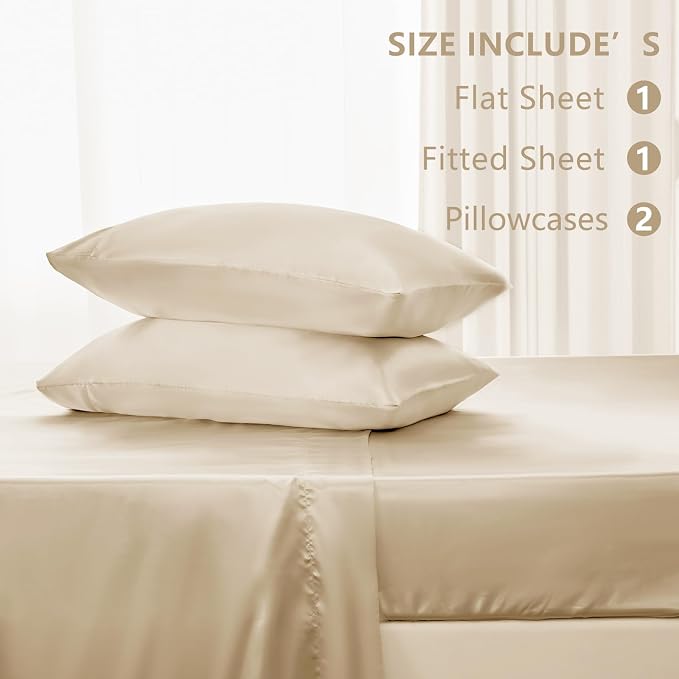 CozyLux Satin Sheets Queen Size Bed Set - Image 6