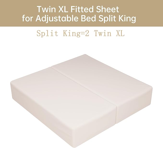 2-Pack 100% Egyptian Cotton Fitted Sheet TwinXL Size, 600 Thread Count Cotton - Image 6