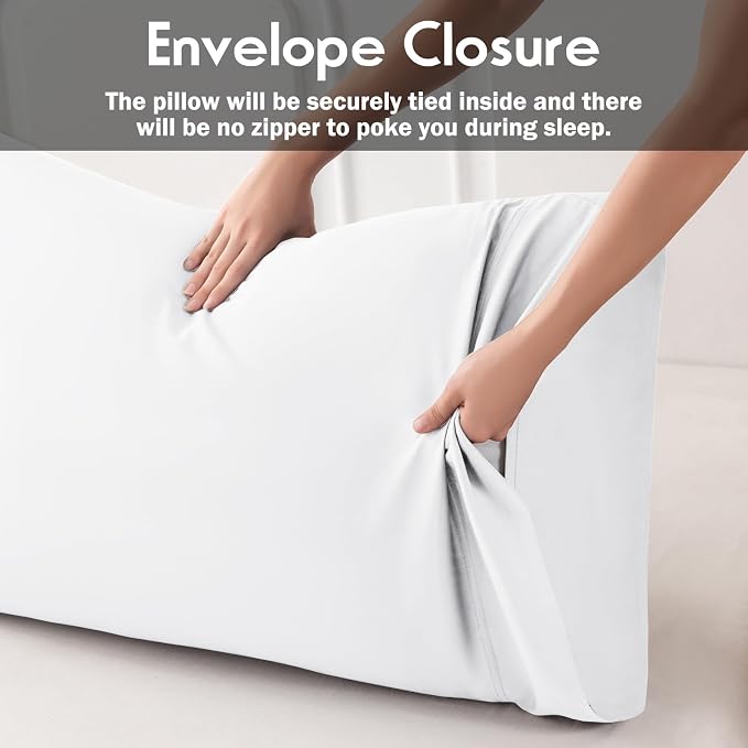 Pillowcases King Size 2 Pack, Cooling Viscose from Bamboo Pillow Cases - Image 4