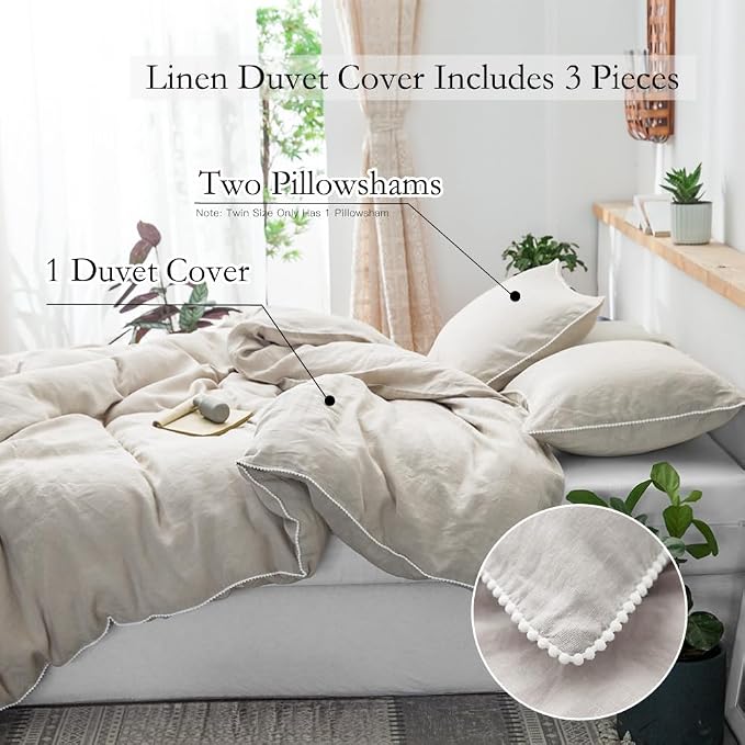 Simple&Opulence 100% Washed Linen Duvet Cover - Image 5