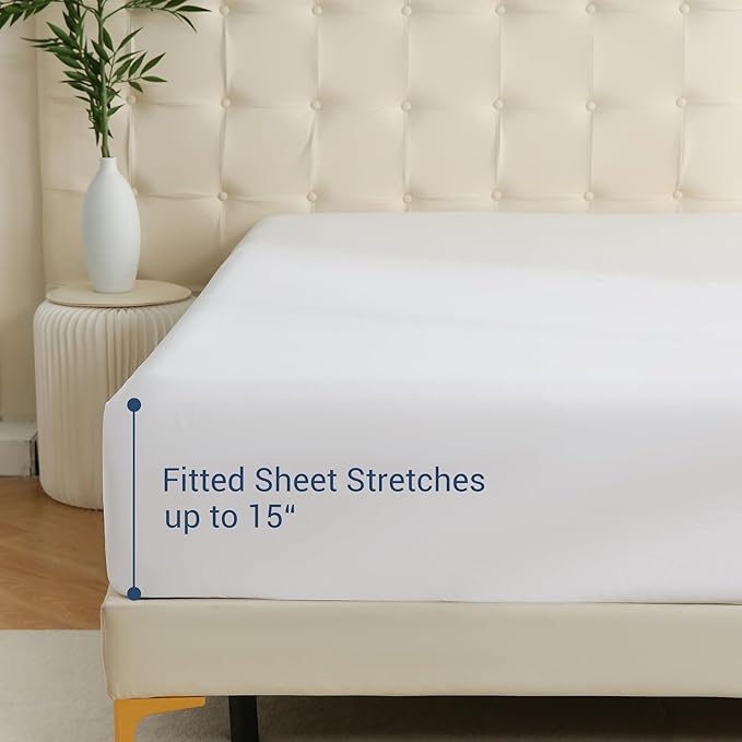 White Bulk Full Fitted Sheet Only Deep Pocket 6 Pack, Quick Sort Bottom Bed - Image 3