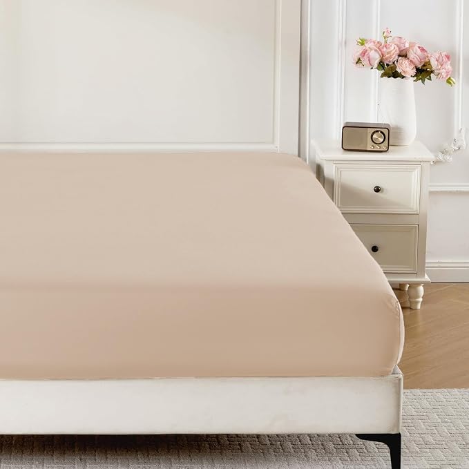 ROSE&RISY Khaki Full Fitted Sheet, Soft and Breathable by ROSERISY