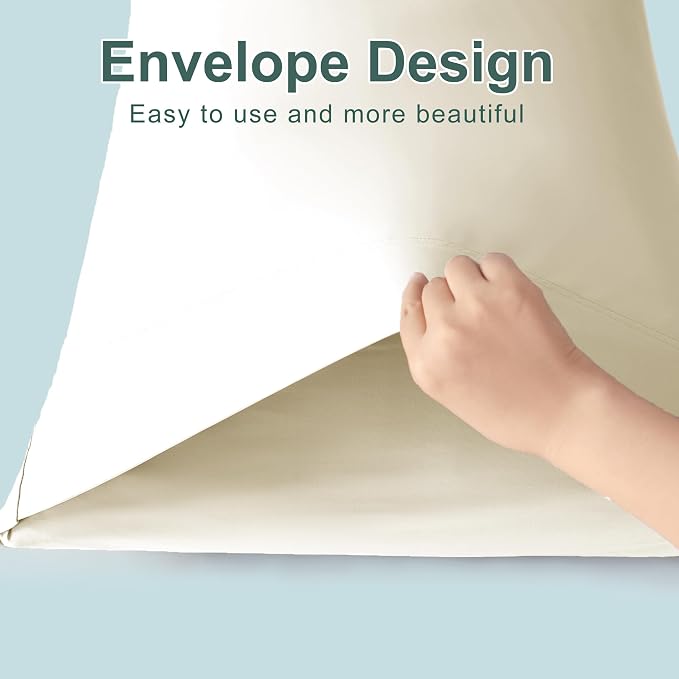 Accuratex Cooling Pillow Cases Standard Size Set of 2, Envelope Soft Breathable - Image 4